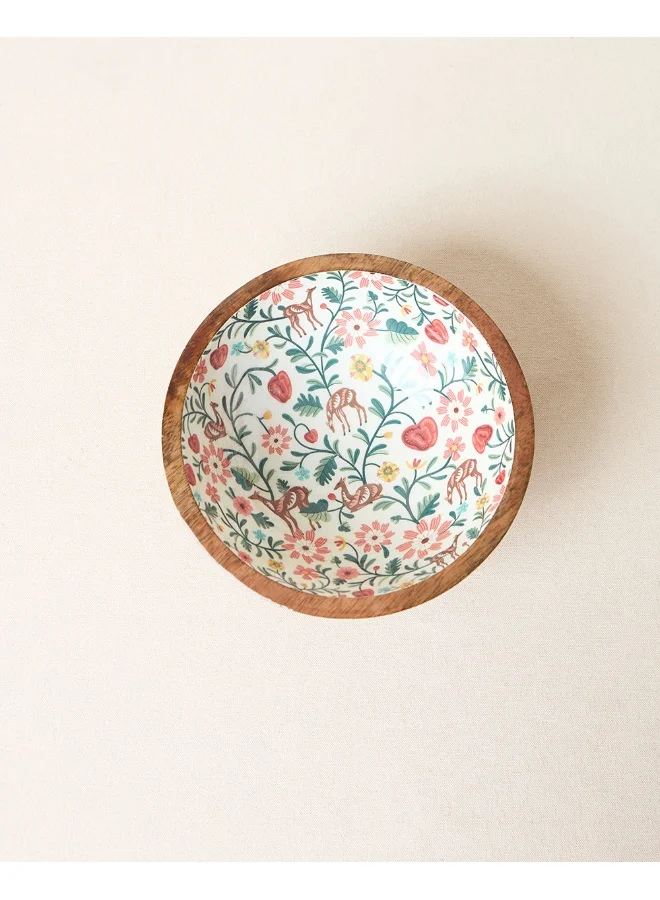 Chumbak Apple Orchards Wooden Bowl,8"dia | Kashmir Trails