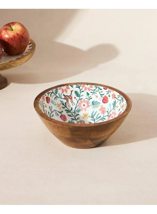 تشامباك Apple Orchards Wooden Bowl,8"dia | Kashmir Trails