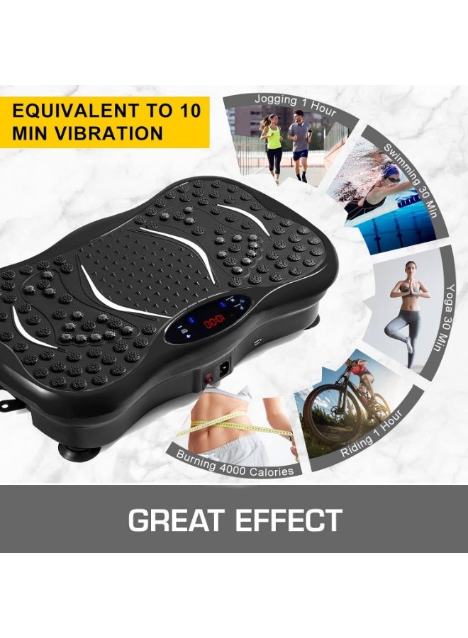 MOCOM Vibration Plate Exercise Machine | 350LBS Max Load | Whole Body Vibration Fitness Platform with Bluetooth Speaker, Remote Control, LCD Display & Resistance Bands | Silent Home Training Equipment for Weight Loss, Muscle Toning & Pain Relief - Image 2