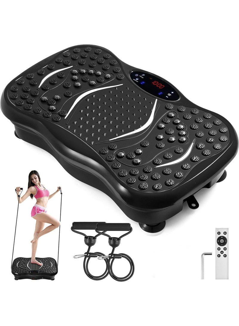 MOCOM Vibration Plate Exercise Machine | 350LBS Max Load | Whole Body Vibration Fitness Platform with Bluetooth Speaker, Remote Control, LCD Display & Resistance Bands | Silent Home Training Equipment for Weight Loss, Muscle Toning & Pain Relief - Image 1