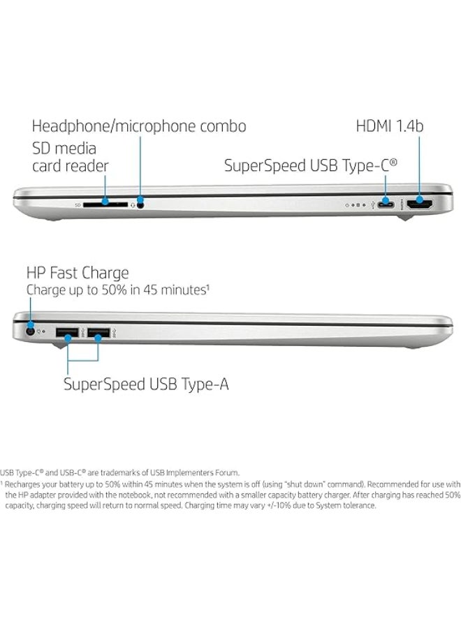 HP لابتوب ‎15-EF2127 بشاشة مقاس 15.6 بوصة بدقة كاملة الوضوح ومعالج إيه إم دي ريزين ‎5 5500/ ذاكرة رام سعة 8 جيجابايت/ محرك أقراص SSD سعة 256 جيجابايت/ بطاقة رسومات إيه إم دي راديون/ نظام تشغيل ويندوز 10 هوم اللغة الإنجليزية فضي - Image 5