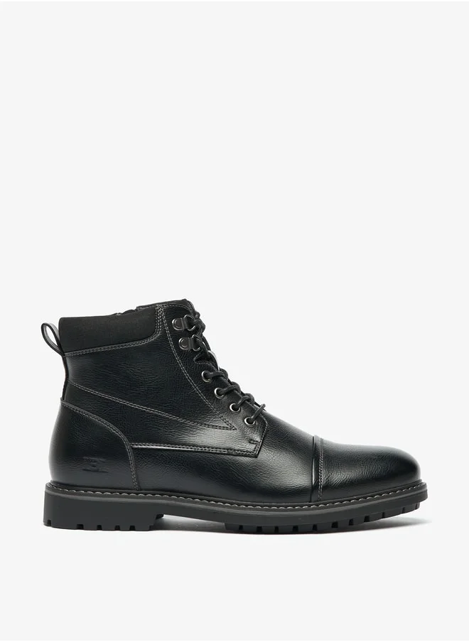LBL by Shoexpress Men's Textured Chukka Boots with Zip Closure