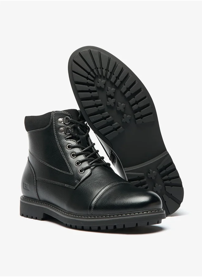 LBL by Shoexpress Men's Textured Chukka Boots with Zip Closure
