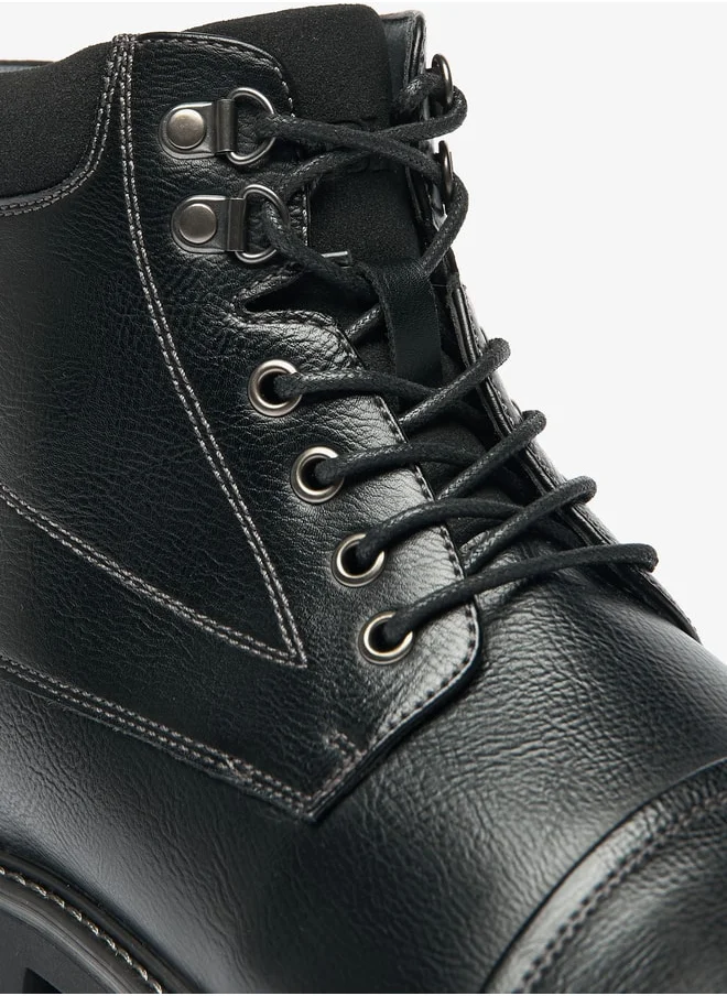 LBL by Shoexpress Men's Textured Chukka Boots with Zip Closure