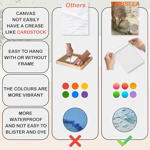 TWNSLLA Vintage Wall Art Decor Rustic Wall Decor Aesthetic Farmhouse Wall Pictures Vase Flower Boho Canvas Wall Art Prints Netural Wall Art for Bedroom Living Room Nature Landscape Jasmine Tree Sea Grassland - Image 4