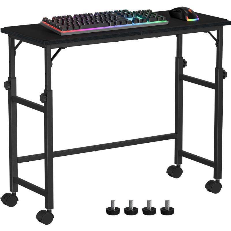 Snughome Mobile Keyboard Tray with Mouse Pad, Height Adjustment 23"-31", Keyboard Standing Desk, Rolling Under-Desk Extender with Lockable Casters, Desk Accessories for Home Office - Image 1