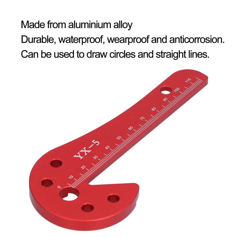 أداة النجارة الخشبية المحمولة الخفيفة الدقيقة ذات مركز الخدش المصنوع من سبائك الألومنيوم الحمراء - Image 3