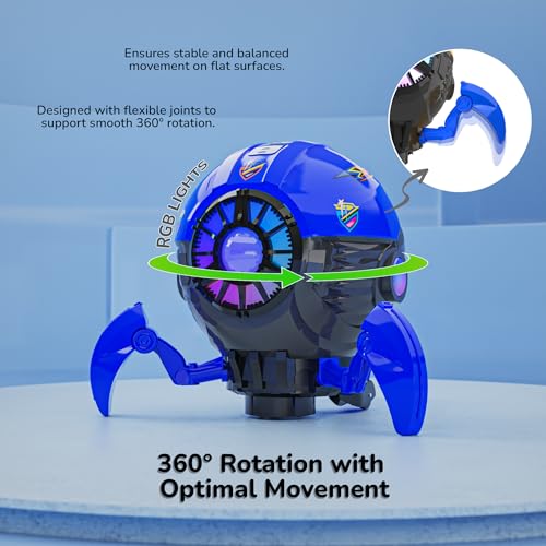 Mirana Space Octopus Bump & Go Musical Toy for Kids – AA Battery Powered – 360 Rotation and Auto Direction Change - Inbuilt Speakers & RGB Lights – Gift for Boys & Girls 1+ Years (Blue) - Image 5
