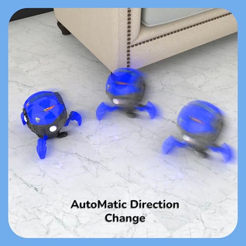 Mirana Space Octopus Bump & Go Musical Toy for Kids – AA Battery Powered – 360 Rotation and Auto Direction Change - Inbuilt Speakers & RGB Lights – Gift for Boys & Girls 1+ Years (Blue) - Image 4