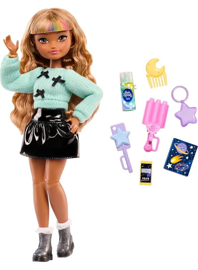 Barbie Dream Besties JGG36 Moving Zia Fashion Doll with Extendable Fashion and Wavy Brown Hair, 7 Pieces Hair and Moon - Image 2