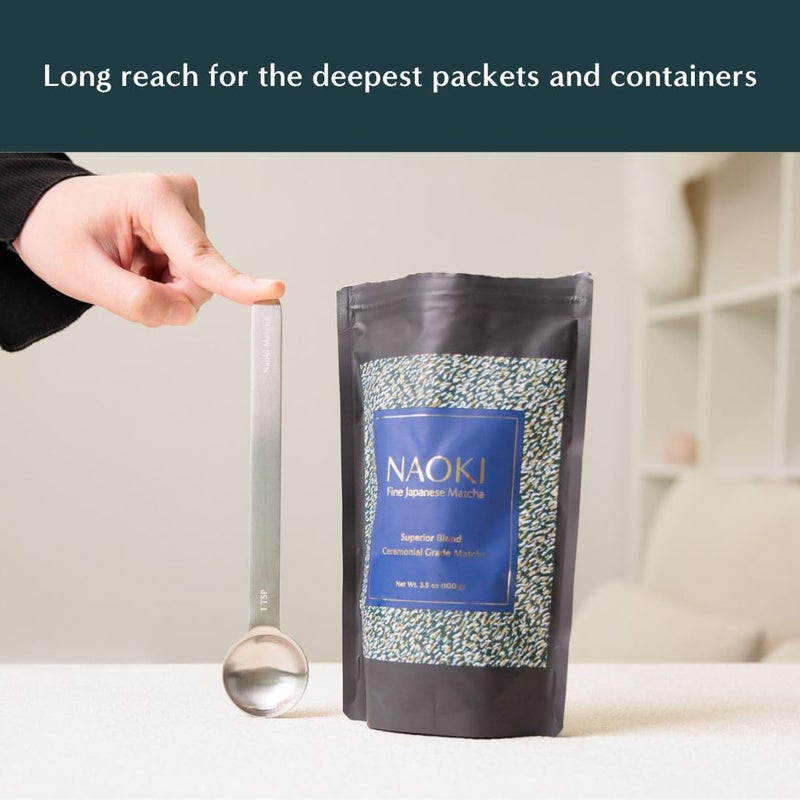 Naoki Matcha Stainless Steel Measuring Spoon/Scoop Matcha Set - 2g (1 teaspoon) and 6g (1 table spoon) Serving Of Matcha Powder - Image 4