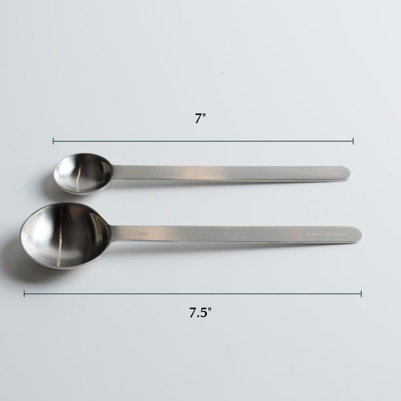 Naoki Matcha Stainless Steel Measuring Spoon/Scoop Matcha Set - 2g (1 teaspoon) and 6g (1 table spoon) Serving Of Matcha Powder - Image 3