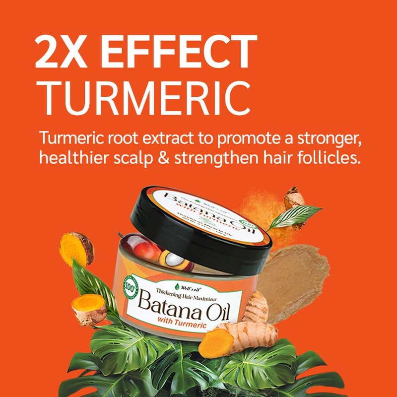 Well's Oil Pure Batana Oil with Turmeric Extract | 100% Natural & Unrefined | Cold-Pressed in Honduras | Nourishes & Conditions Hair | Suitable for All Hair Types (4.23 oz / 119 g) - Image 3