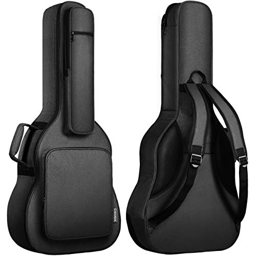 CAHAYA Acoustic Guitar Case Soft Padded Guitar Bag 0.7 In Thick Sponge Reinforced Gig Bag with 5 Pockets,Neck Cradle,Back Hanger Loop for 39 40 41 In Acoustic Classical Guitars CY0244 - Image 1