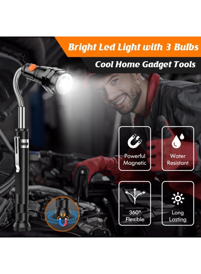 Bukela Magnetic Pickup Tool with 3 LED Lights, Birthday Gifts for Men, Extendable Magnetic Flashlight with 360° Rotation Telescoping Neck, Cool Gadgets Gifts for Men, Dad, Husband, Black - Image 4
