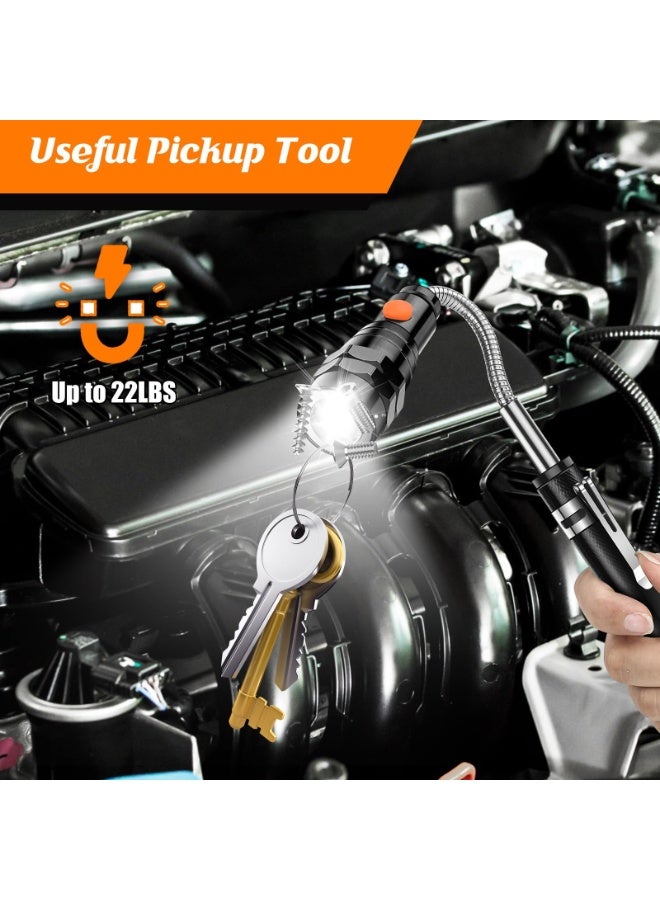 Bukela Magnetic Pickup Tool with 3 LED Lights, Birthday Gifts for Men, Extendable Magnetic Flashlight with 360° Rotation Telescoping Neck, Cool Gadgets Gifts for Men, Dad, Husband, Black - Image 5