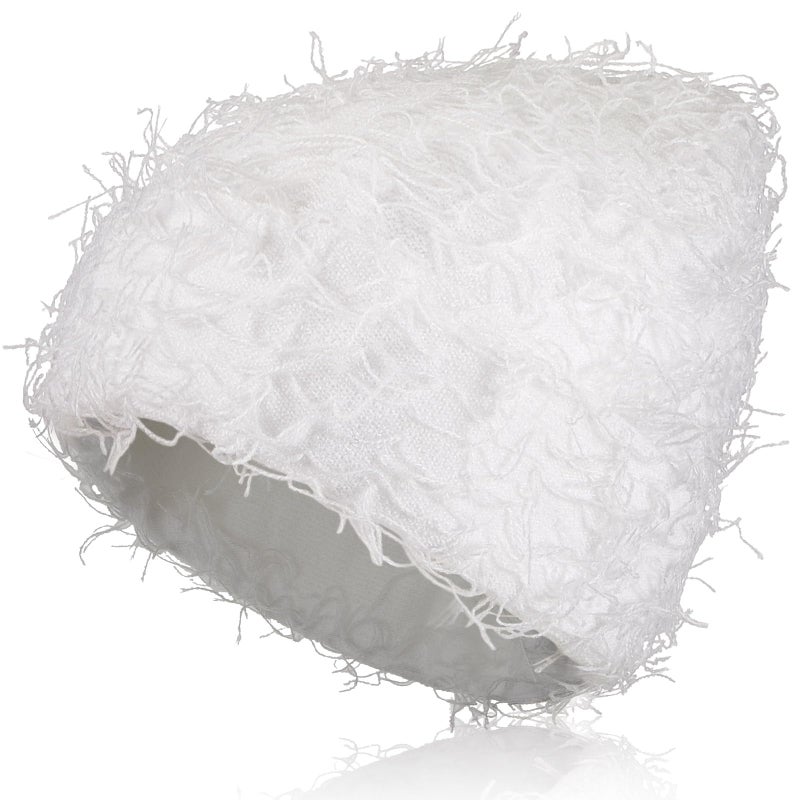 Chuarry Distressed Knitted Beanie Fuzzy Winter Hats Thick Warm Y2k Beanie Snow Knit Cap Skull for Women Men(Assorted White,Regular Style) - Image 1