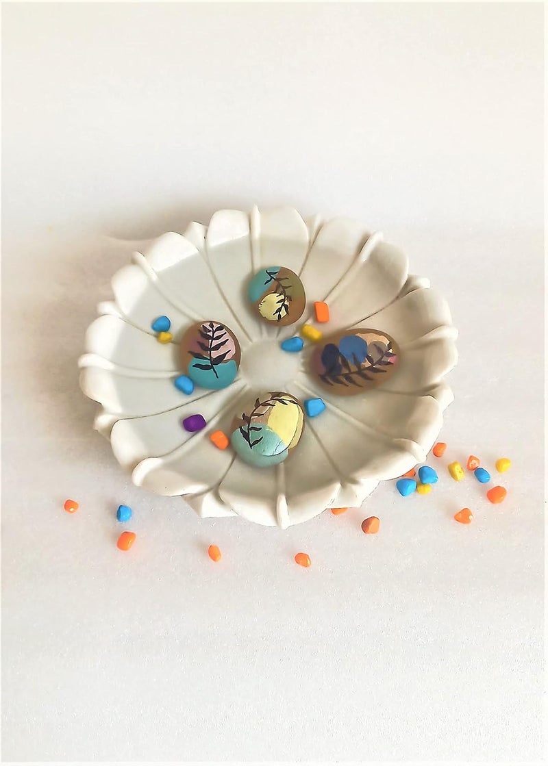 R&M RM 14inch Marble Bowl for Home Decoration and Festival Flower Candle Decor Creativity Rameshwaram Marble | Marble Candle Holder  - Image 2