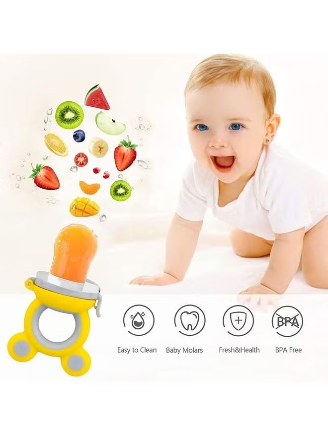 سيستار اثنان من وحدات التغذية المحمولة للفواكه والخضروات الطازجة، بالإضافة إلى اثنتين من إسفنجات الأعشاب البحرية الصديقة للبيئة لمنع الاختناق (مجموعة من أربع قطع) - Image 3