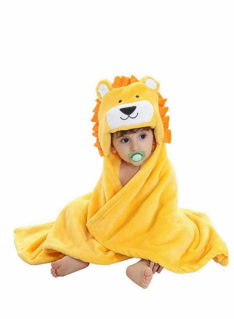 واي آند دي Baby Hooded Bath Towels Animal Bathrobe Fleece Towel Blanket Ultra Soft and Super Absorbent for Newborns, Infants Toddlers – Suitable as Gifts - Image 1