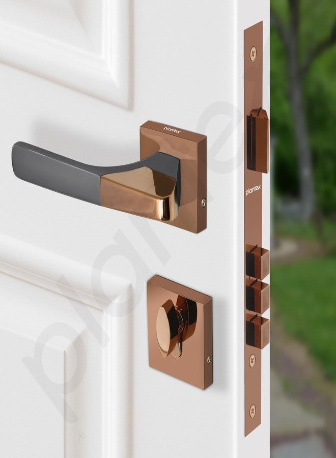 Plantex Main Door Lock/Mortise Lock for Door with 3 Years of Warranty - Robust Door Lock for Home with Brass Lock Body & Cylinder(7114 - PVD Choco & Satin Black) - Image 4