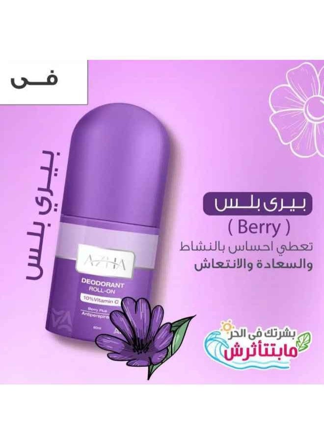 AZHA - Deodorant Roll On Berry Plus Scent 60 ml - Image 1