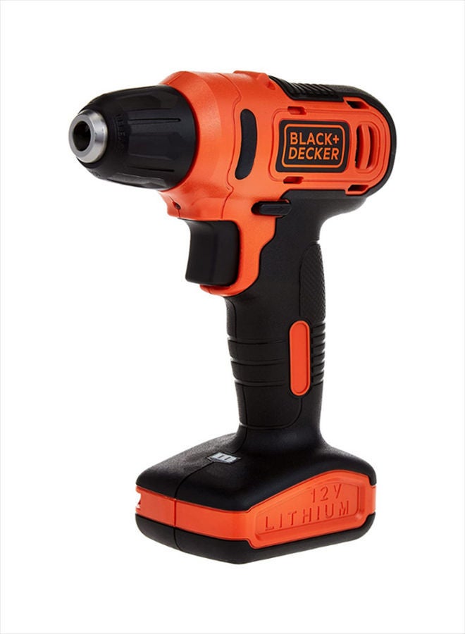 BLACK+DECKER Cordless Drill Driver, 12V 1.5Ah, 900 RPM, 13 Piece Bits, Kitbox, For Drilling & Fastening, LED Light, Soft Grip, Variable Speed, Lightweight, Compact Storage, Orange/Black - LD12SP-B5 Orange/Black - Image 3