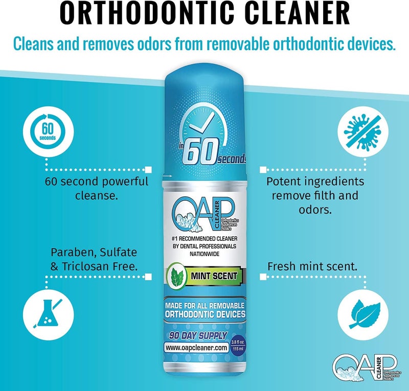 OAP Cleaner  Cleans and Sterilizes Removable Dental and Ortho Appliances  Foam 3to4 Month Supply - Image 2