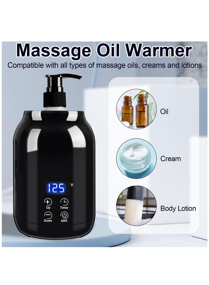 Generic Massage Oil Warmer, Massage Oil Warmer For Massage Therapy, Oil Warmer For Massage For Salon, Barber Shops, Home, With Two Oil Bottle Dispenser, Black - Image 3