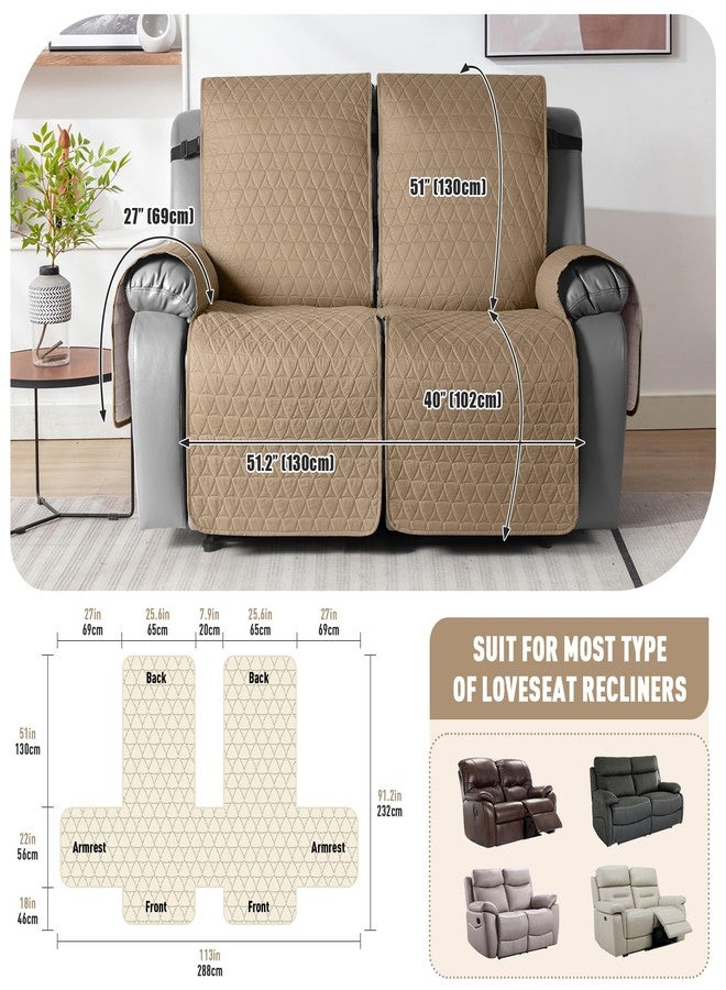 TAOCOCO 100% Waterproof Loveseat Recliner Cover-Recliner Cover with Non-Slip Granule, Recliner Chair Covers with Elastic Band,Washable Recliner Chair/Furniture Protector for Pets(Camel, 2 Seater) - Image 3