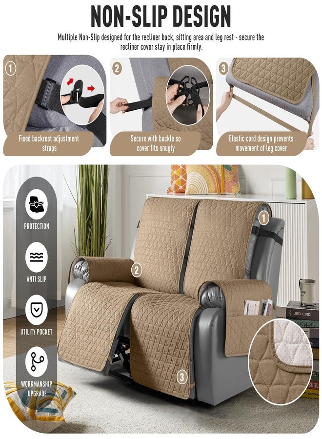 TAOCOCO 100% Waterproof Loveseat Recliner Cover-Recliner Cover with Non-Slip Granule, Recliner Chair Covers with Elastic Band,Washable Recliner Chair/Furniture Protector for Pets(Camel, 2 Seater) - Image 5