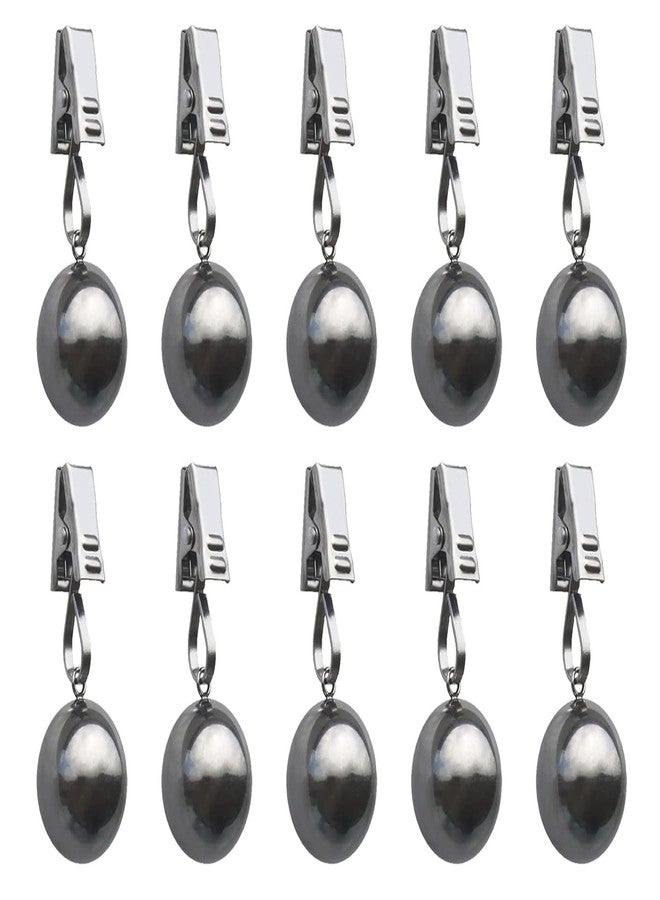 HillSpring Heavy Duty Tablecloth Weights, Stainless Steel Balls with Rust-Resistant Clips, Weights for Curtain, Flag and Banner, 10 Pack - Image 1