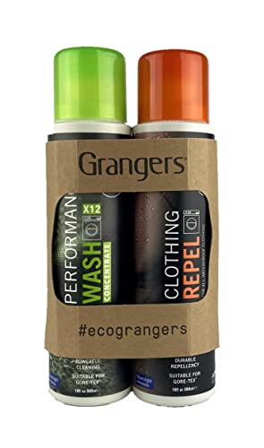 Grangers Performance Wash (10 oz Concentrate) Bottle and Clothing Repel Wash-In Reproofing (10 oz) Bottle Twin Pack - Image 1