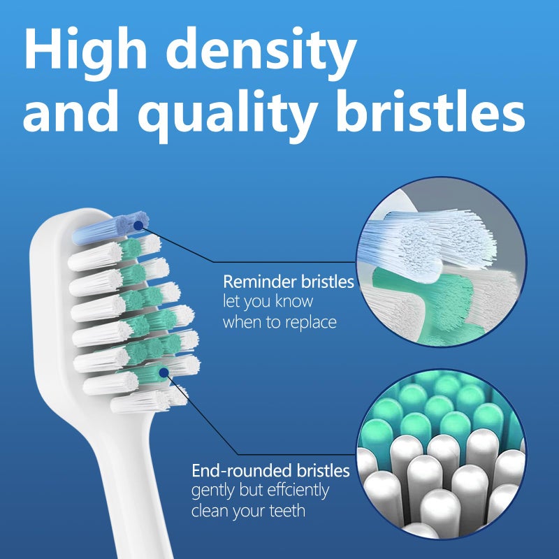 Harobey Replacement Toothbrush Heads for Waterpik Complete Care 5.0/9.0, and Compatible with AquaSonic Duo and Home Dental Center Electric Toothbruh, 10 Count(Pack of 1), White - Image 5