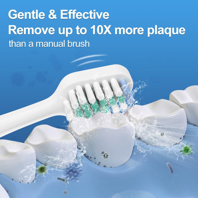 Harobey Replacement Toothbrush Heads for Waterpik Complete Care 5.0/9.0, and Compatible with AquaSonic Duo and Home Dental Center Electric Toothbruh, 10 Count(Pack of 1), White - Image 4