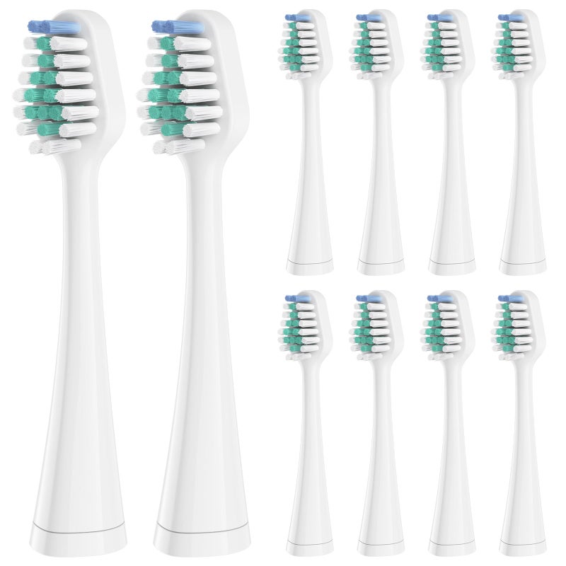 Harobey Replacement Toothbrush Heads for Waterpik Complete Care 5.0/9.0, and Compatible with AquaSonic Duo and Home Dental Center Electric Toothbruh, 10 Count(Pack of 1), White - Image 1