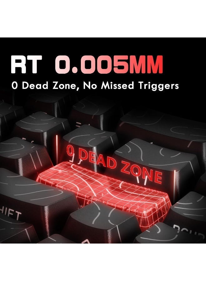 هجوم القرش ATTACK SHARK X68MAX HE Rapid Trigger CNC Aluminum Keyboard Magnetic Switch with C01Ultra RGB Coiled Cable 60% Wired 8KHz CNC Aluminum Magnetic Keyboard With 0.005mm RT Accuracy, Support RT/Snap Tap/DKS/MT/TGL  - Black Contour - Image 3