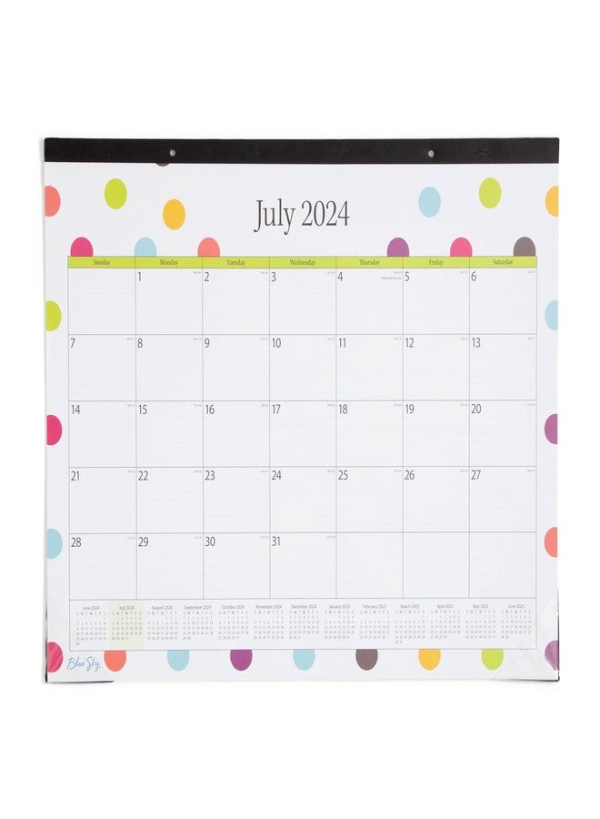 Blue Sky 2024-2025 Academic Year Teacher Monthly Desk Pad Calendar, 22" x 17", Trim Tape Binding, Two-Hole Punched, Ruled Blocks, Dots (105496-A25) - Image 1