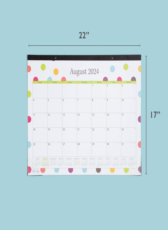 Blue Sky 2024-2025 Academic Year Teacher Monthly Desk Pad Calendar, 22" x 17", Trim Tape Binding, Two-Hole Punched, Ruled Blocks, Dots (105496-A25) - Image 5