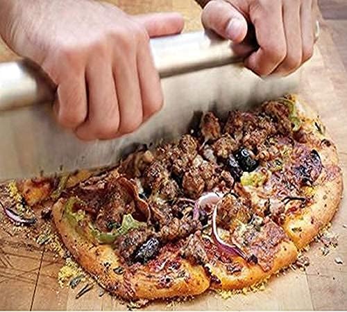Cartify Stainless Steel Pizza Cutter 12 inch Rocker Pizza Knife Slicer Rocker Style with Blade Havey SS Pizza Cutter Premium Pizza Oven Tools and Accessories - Image 4