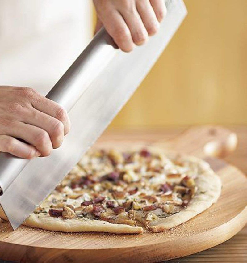Cartify Stainless Steel Pizza Cutter 12 inch Rocker Pizza Knife Slicer Rocker Style with Blade Havey SS Pizza Cutter Premium Pizza Oven Tools and Accessories - Image 2
