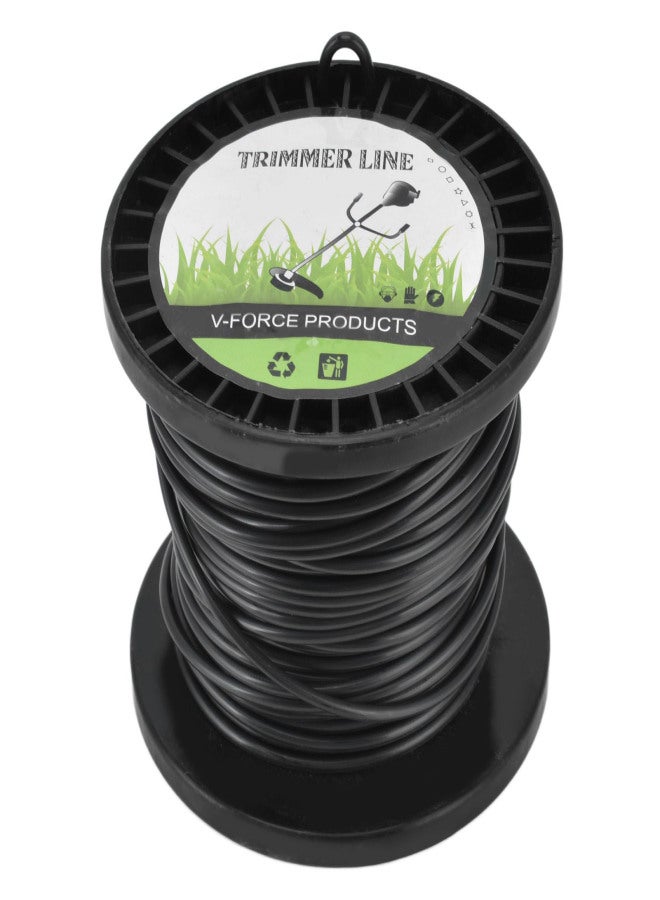 Round String Trimmer Line for Husqvarna 3.3mm Black High Cutting Efficiency Trimmer Line for Most Lawn Mowers Farm 30m - Image 1