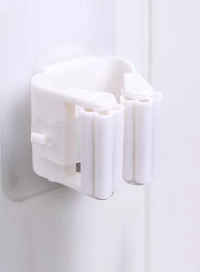 Raffine 1-Piece Adhesive Wall Mounted Mop and Broom Holder Wall Mount Kitchen and Bathroom Organizer Easy Install Heavy Duty Holder - Image 1