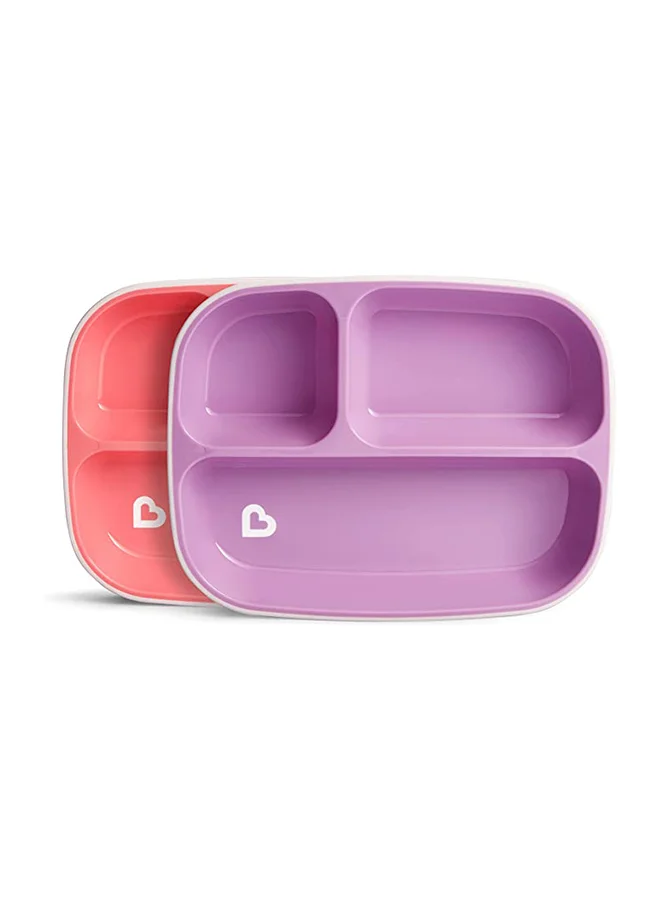 Munchkin 4 Piece Splash Dining Set-Pink/Purple