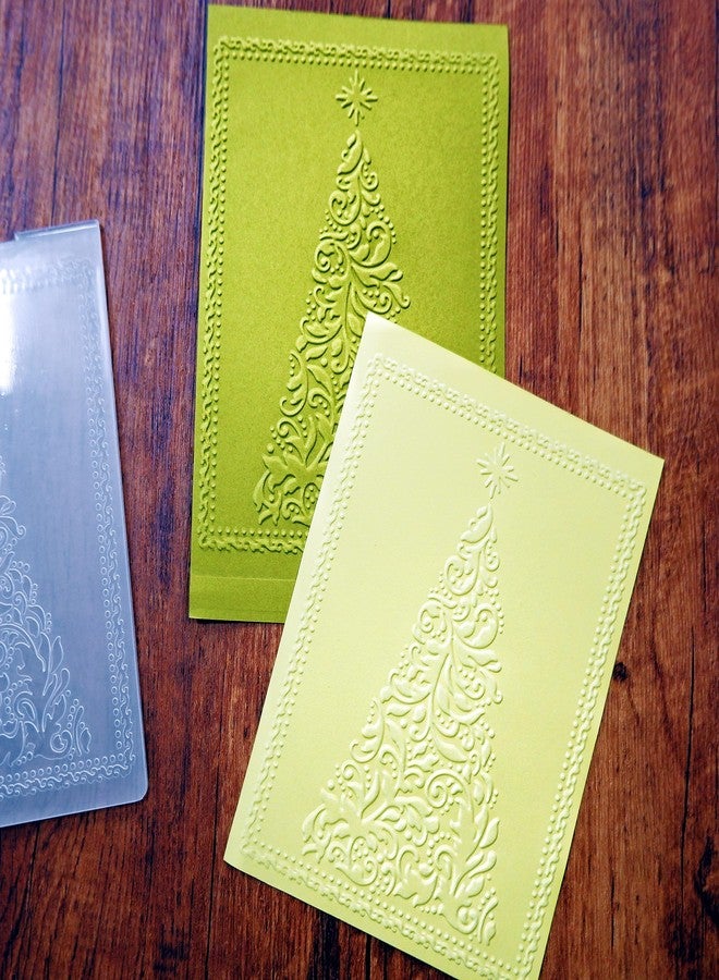 Arbuya 2 Sheets/Pack Merry Christmas Embossing Folders for Card Making Christmas Tree New Year Embossing Folders for Gift Tag Paper Crafting Home Decoration - Image 4