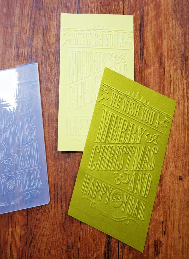 Arbuya 2 Sheets/Pack Merry Christmas Embossing Folders for Card Making Christmas Tree New Year Embossing Folders for Gift Tag Paper Crafting Home Decoration - Image 3