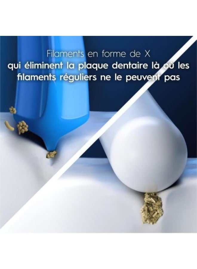 اورال بي راس فرشاة اسنان كهربائية برو سينسيتيف كلين على شكل حرف X وشعيرات فائقة النعومة لتنظيف لطيف وازالة الجير من 8 قطع، لون ابيض (قد تختلف التعبئة) - view 5