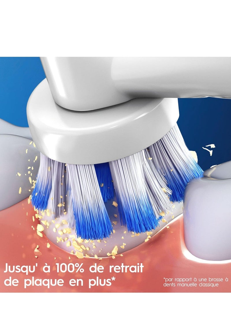 اورال بي راس فرشاة اسنان كهربائية برو سينسيتيف كلين على شكل حرف X وشعيرات فائقة النعومة لتنظيف لطيف وازالة الجير من 8 قطع، لون ابيض (قد تختلف التعبئة) - view 2