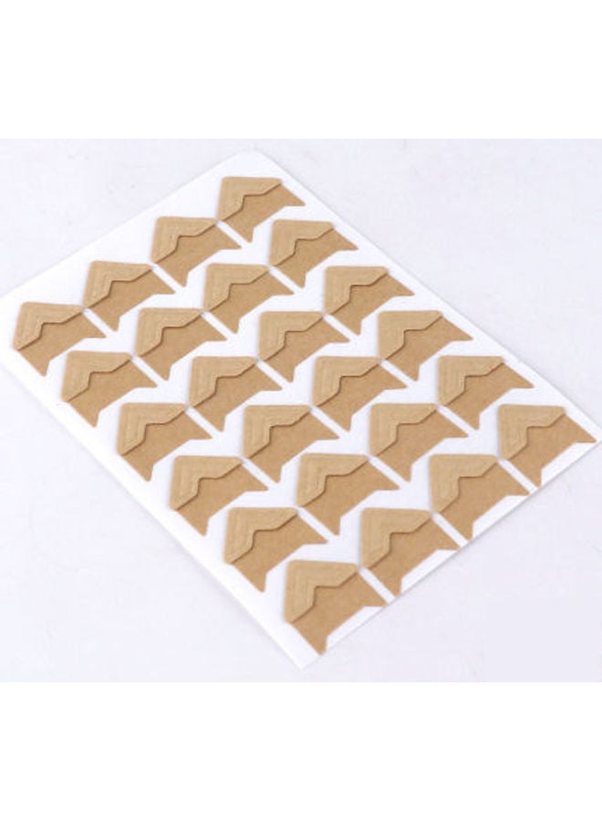 NIBEMINENT DIY Vintage Corner Craft Paper Stickers For Photo Album Gold