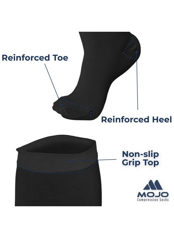 Mojo Compression socks Mojo Compression Socks for Women and Men 20-30mmHg Wide Calf - XXL Knee High Compression Stockings for Swelling, Edema, Bariatric Surgery Recovery - Black, 2X-Large - AB201 - Image 1